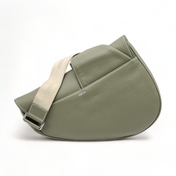 Dior Saddle Grain Leather Large Crossbody Bag with phone case Green - Picture 4 of 15